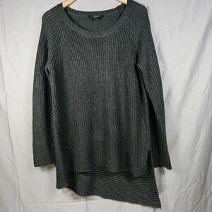 SIMPLY VERA Vera Wang womens shimmer gray knit sweater Large Lagenlook